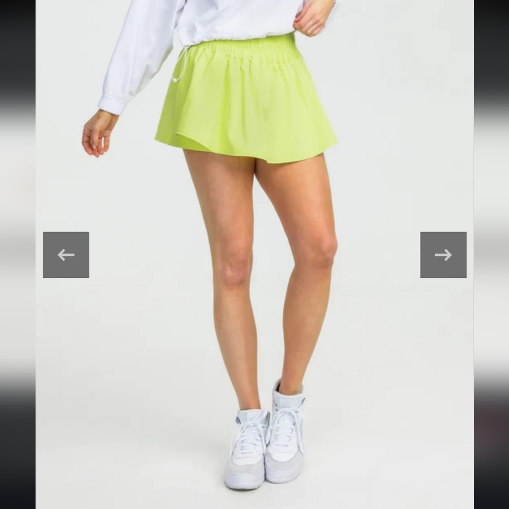 Tennis Skort Lime Green Pickleball High Waist Activeweae Athletic Size Med NWT - Picture 2 of 16